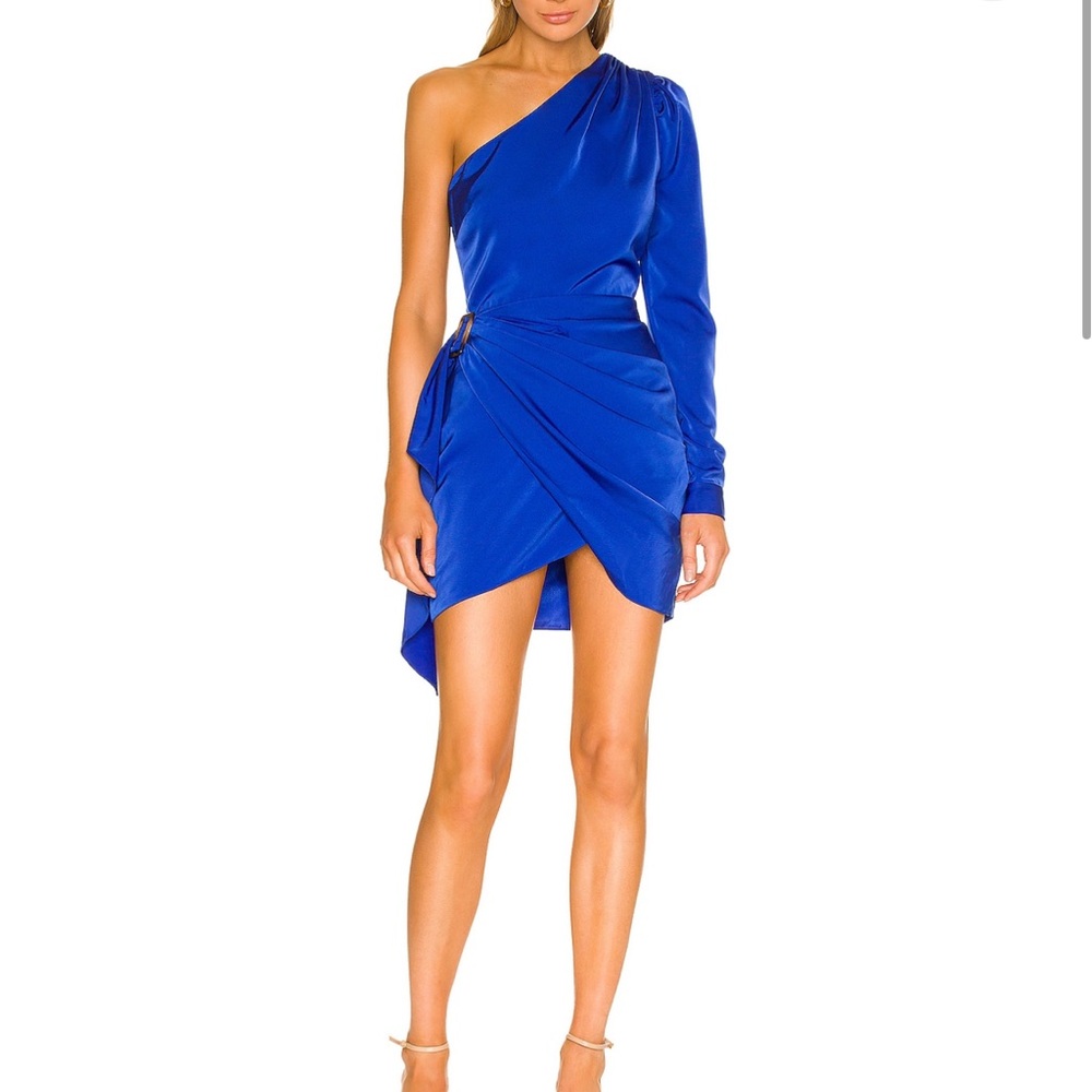 Lovers + Friends Blue One-Shoulder Midi Dress